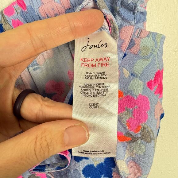 Joules | Yacht Crepe Bright Smudge Floral Print Pull On Elastic Soft Comfy Short - Picture 8 of 9